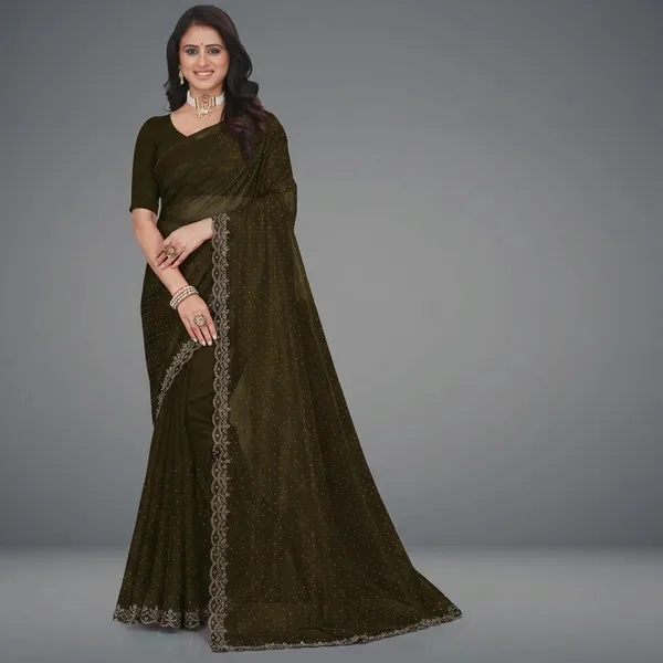 Green_Embellished_Bollywood_Net_Saree_For_Women