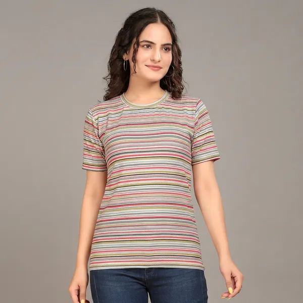 Multicolor_Cotton_Blend_Printed_Round_Neck_T-Shirt_For_Women
