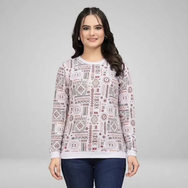 Multicolor_Cotton_Blend_Printed_Round_Neck_T-Shirt_For_Women