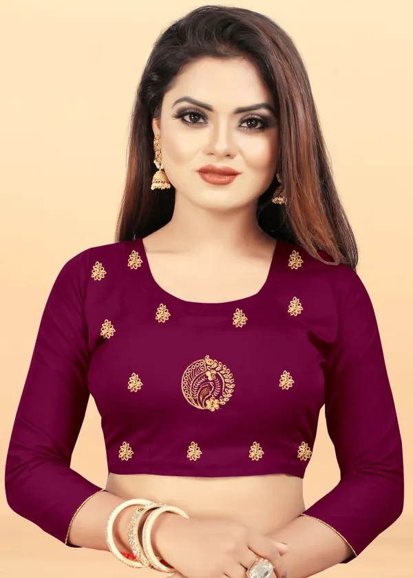 Maroon_Embroidered_Bollywood_Art_Silk_Saree_For_Women