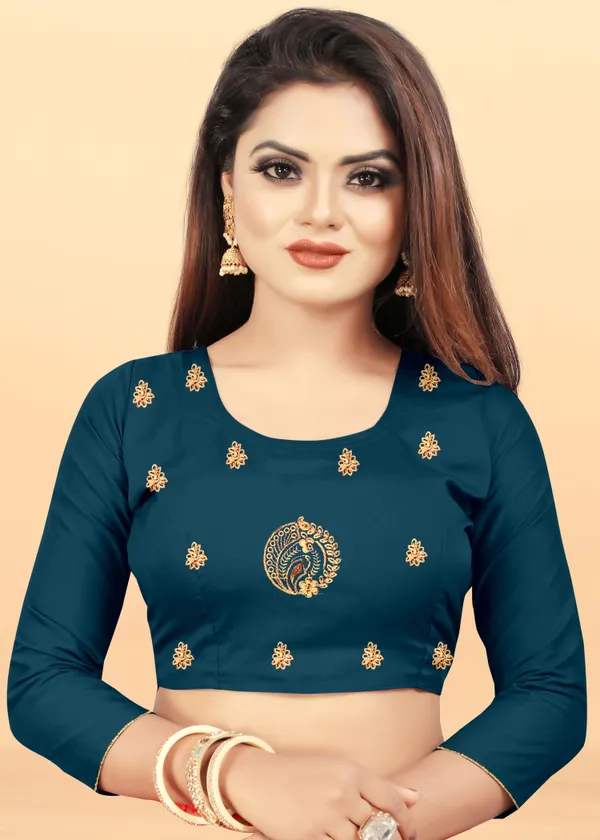 Dark_Blue_Embroidered_Bollywood_Art_Silk_Saree_For_Women