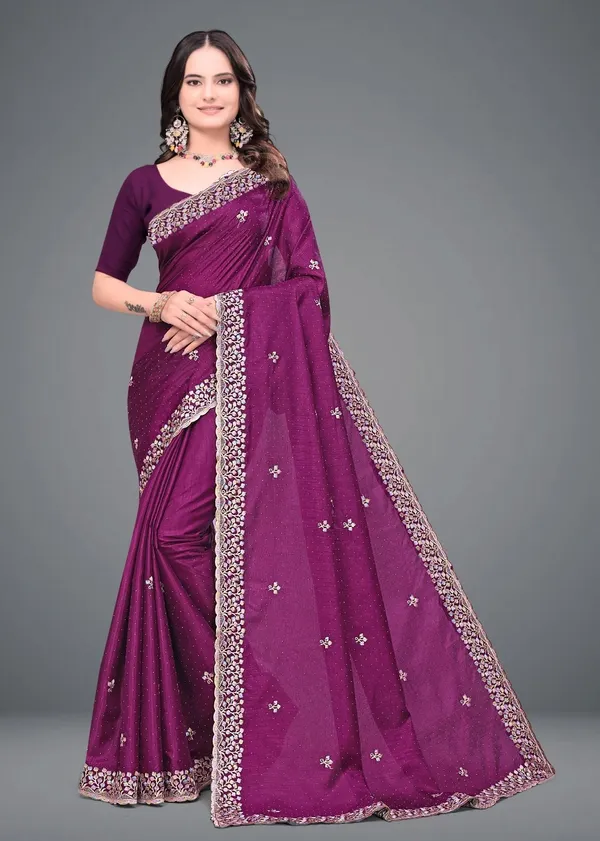 Purple_Embroidered_Self_Design_Bollywood_Silk_Blend_Satin_Saree_For_Women