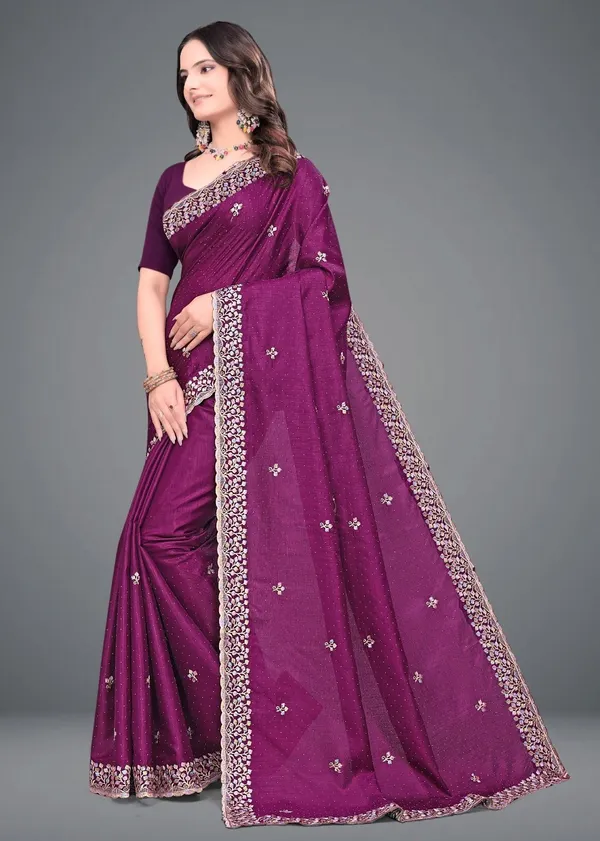 Purple_Embroidered_Self_Design_Bollywood_Silk_Blend_Satin_Saree_For_Women
