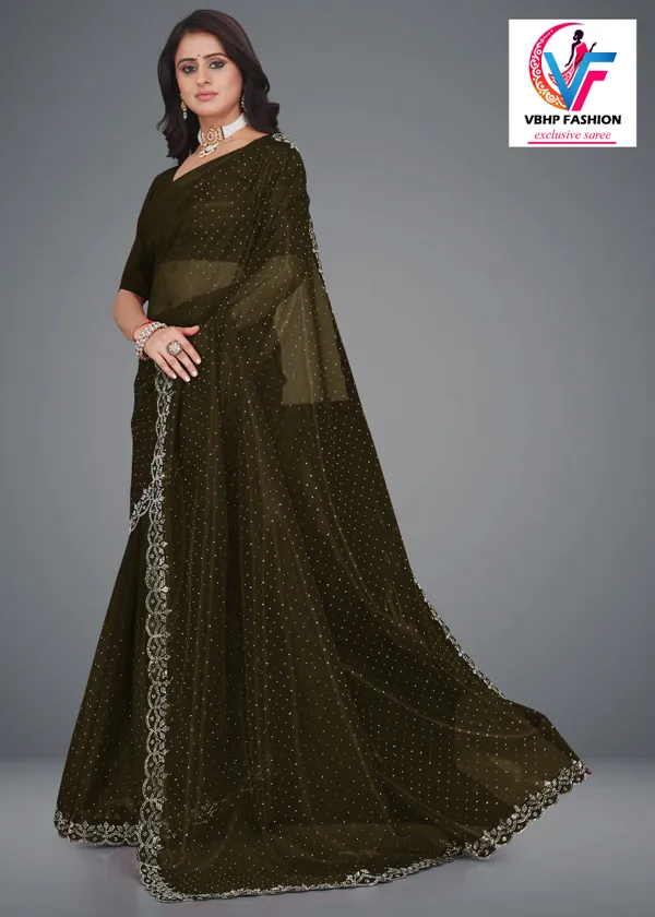 Green_Embellished_Bollywood_Net_Saree_For_Women