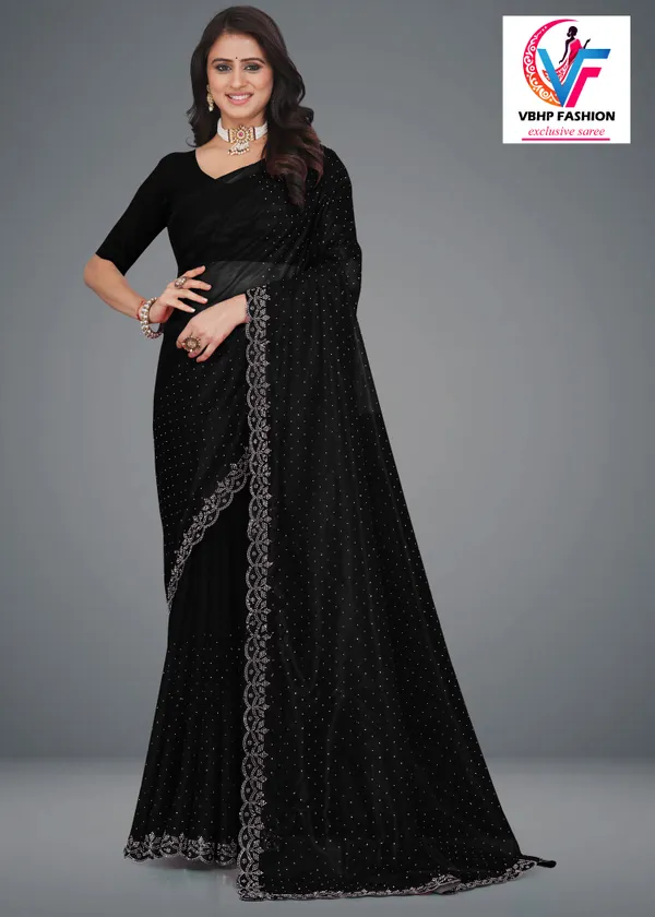 Black_Embellished_Bollywood_Net_Saree_For_Women