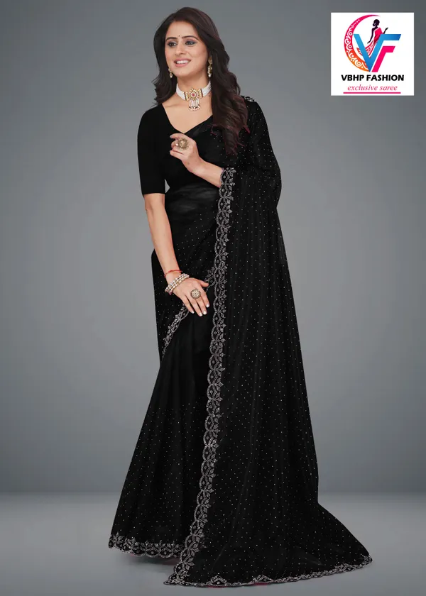 Black_Embellished_Bollywood_Net_Saree_For_Women