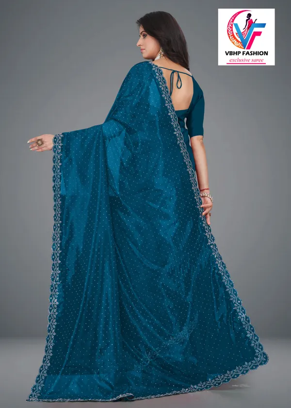 Dark_Blue_Embellished_Bollywood_Net_Saree_For_Women