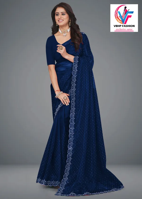 Dark_Blue_Embellished_Bollywood_Net_Saree_For_Women