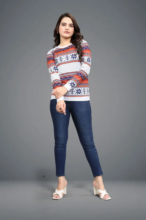 Maroon_Cotton_Blend_Printed_Round_Neck_T-Shirt_For_Women
