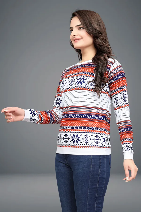 Maroon_Cotton_Blend_Printed_Round_Neck_T-Shirt_For_Women