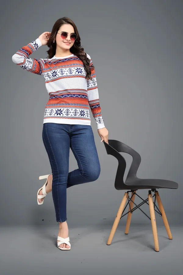 Maroon_Cotton_Blend_Printed_Round_Neck_T-Shirt_For_Women