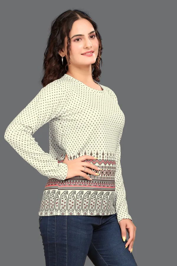 Multicolor_Cotton_Blend_Printed_Round_Neck_T-Shirt_For_Women