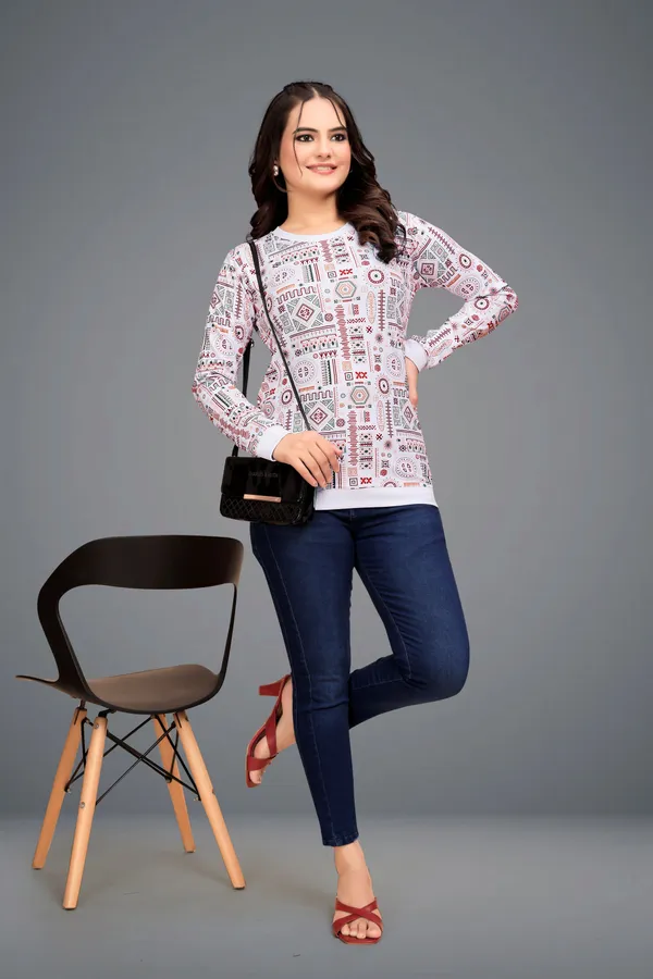 Multicolor_Cotton_Blend_Printed_Round_Neck_T-Shirt_For_Women