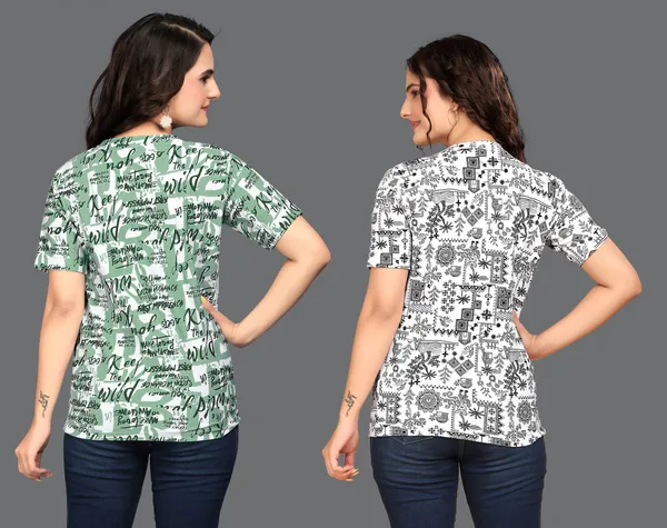 Multicolor_Cotton_Blend_Printed_Round_Neck_T-Shirt_For_Women