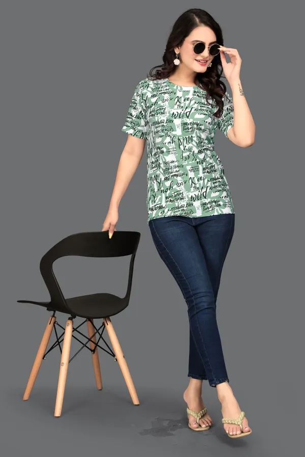 Multicolor_Cotton_Blend_Printed_Round_Neck_T-Shirt_For_Women