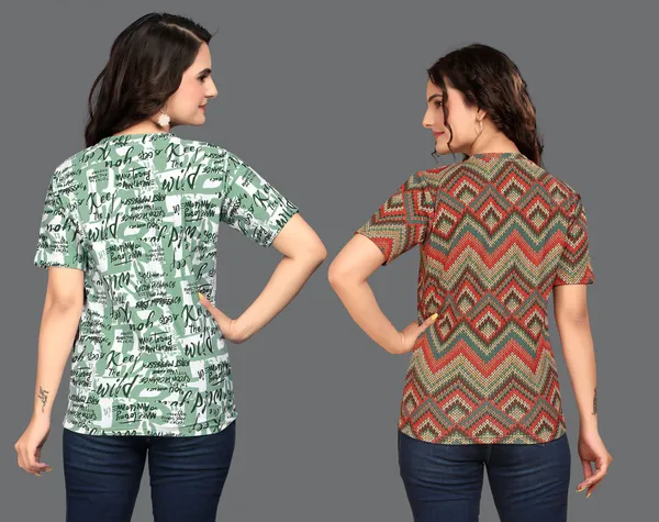Multicolor_Cotton_Blend_Printed_Round_Neck_T-Shirt_For_Women