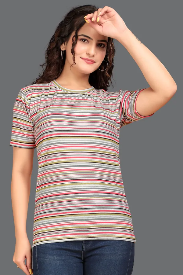 Multicolor_Cotton_Blend_Printed_Round_Neck_T-Shirt_For_Women