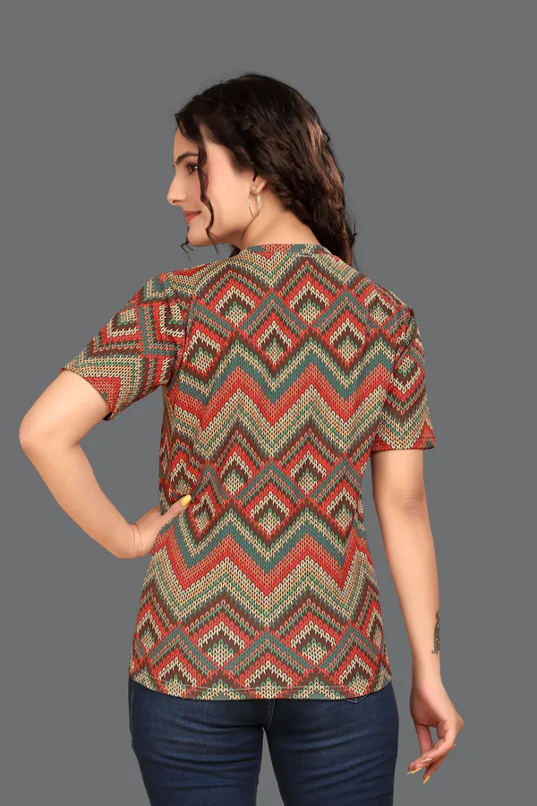 Multicolor_Cotton_Blend_Printed_Round_Neck_T-Shirt_For_Women