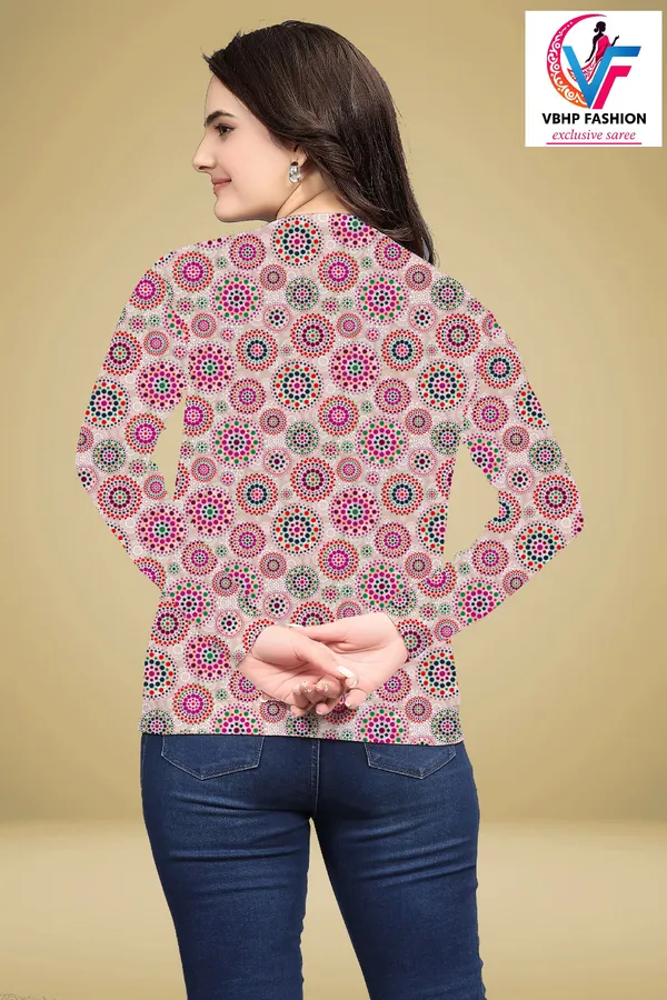 Multicolor_Cotton_Blend_Printed_Round_Neck_T-Shirt_For_Women