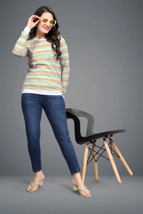 Multicolor_Cotton_Blend_Printed_T-Shirt_For_Women