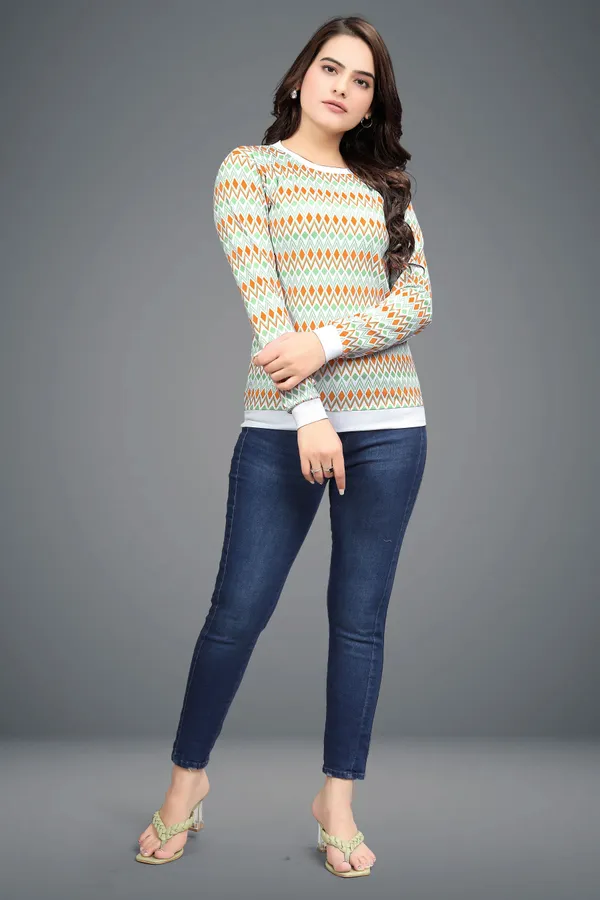 Multicolor_Cotton_Blend_Printed_T-Shirt_For_Women