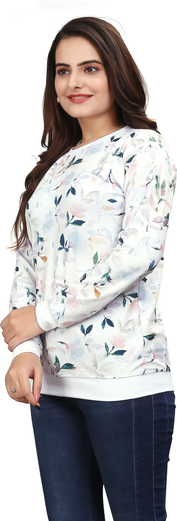 White_Cotton_Blend_Printed_T-Shirt_For_Women