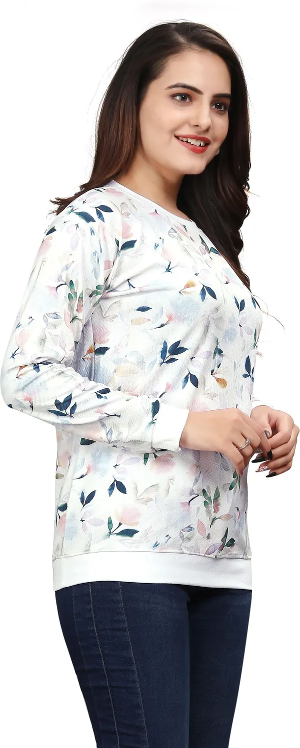 White_Cotton_Blend_Printed_T-Shirt_For_Women