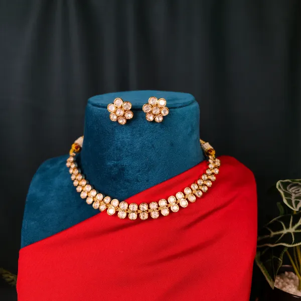 Gold_Plated_Moissanite_Necklace_Set_For_Women_And_Girls_|_Vedika