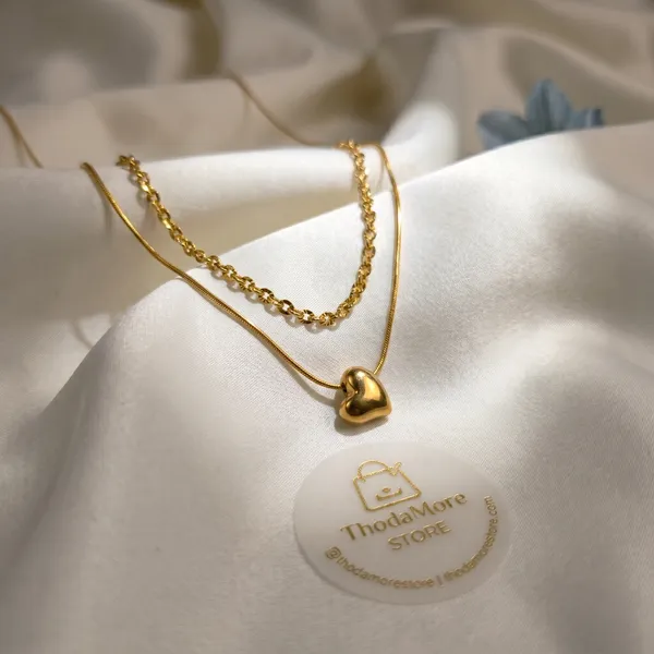 Elizabeth_"Eternal_Glow"_Dual-Layered_Puffed_Heart_Necklace