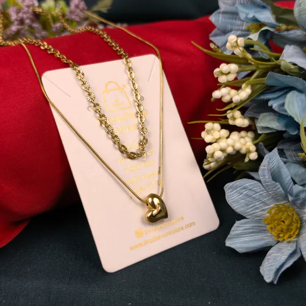 Elizabeth_"Eternal_Glow"_Dual-Layered_Puffed_Heart_Necklace