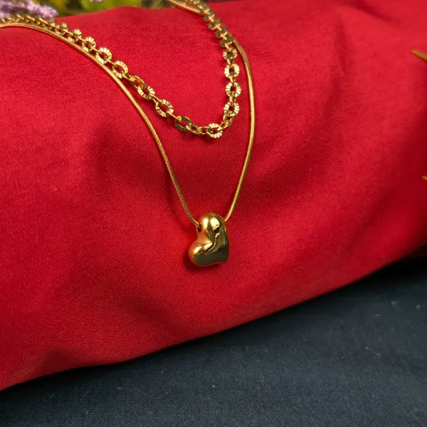 Elizabeth_"Eternal_Glow"_Dual-Layered_Puffed_Heart_Necklace