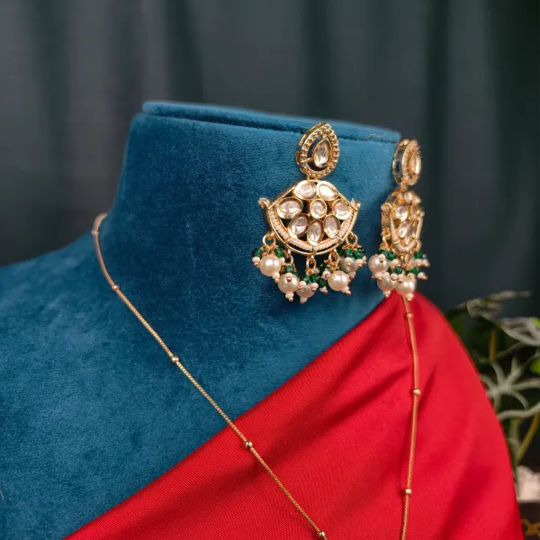 Gold_Plated_Moissanite_Necklace_Set_For_Women_And_Girls_|_Aarvi