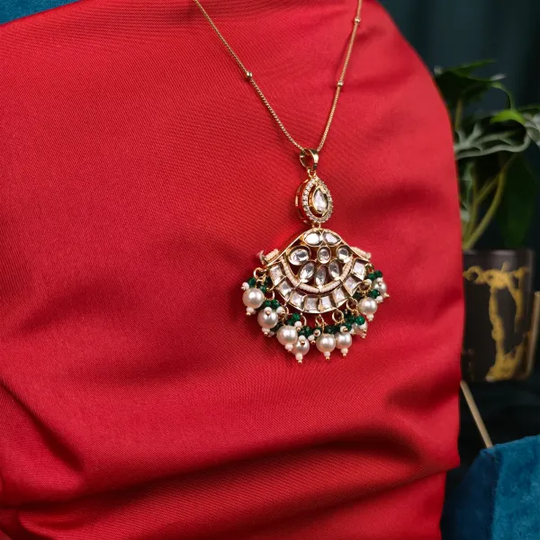 Gold_Plated_Moissanite_Necklace_Set_For_Women_And_Girls_|_Aarvi