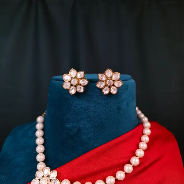 Gold_Plated_Moissanite_Necklace_Set_For_Women_And_Girls_|_Kabini
