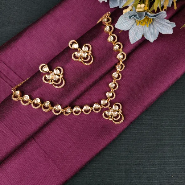 Gold_Plated_Moissanite_Necklace_Set_For_Women_And_Girls_|_Diya