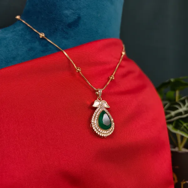 Gold_Plated_Moissanite_Necklace_Set_For_Women_And_Girls_|_Naima