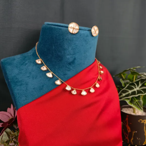 Gold_Plated_Moissanite_Necklace_Set_For_Women_And_Girls_|_Nayra