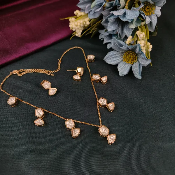 Gold_Plated_Moissanite_Necklace_Set_For_Women_And_Girls_|_Mehar