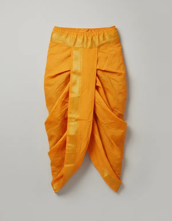 Pure_Cotton_Light_Orange_Readymade_Elastic_Dhoti_for_Men_(_2_internal_Pocket)