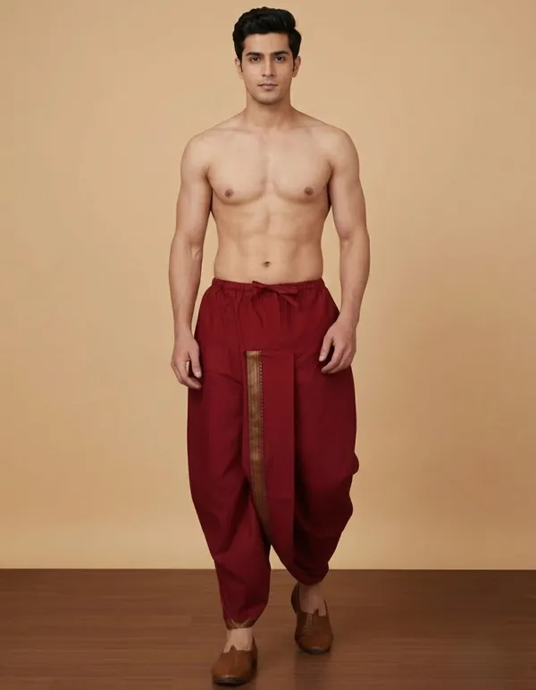 Meharoon_Readymade_Elastic_Cotton_Silk_Dhoti_for_Men
