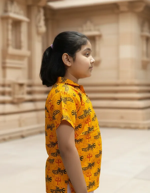 Orange_Pure_Cotton_Mahakal_Kurta_For_Kids