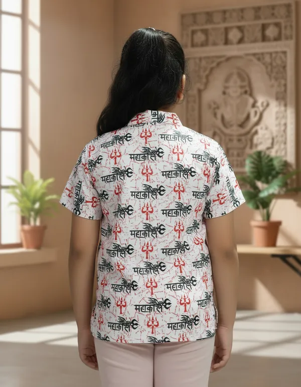 White_Pure_Cotton_Mahakal_Kurta_For_Kids