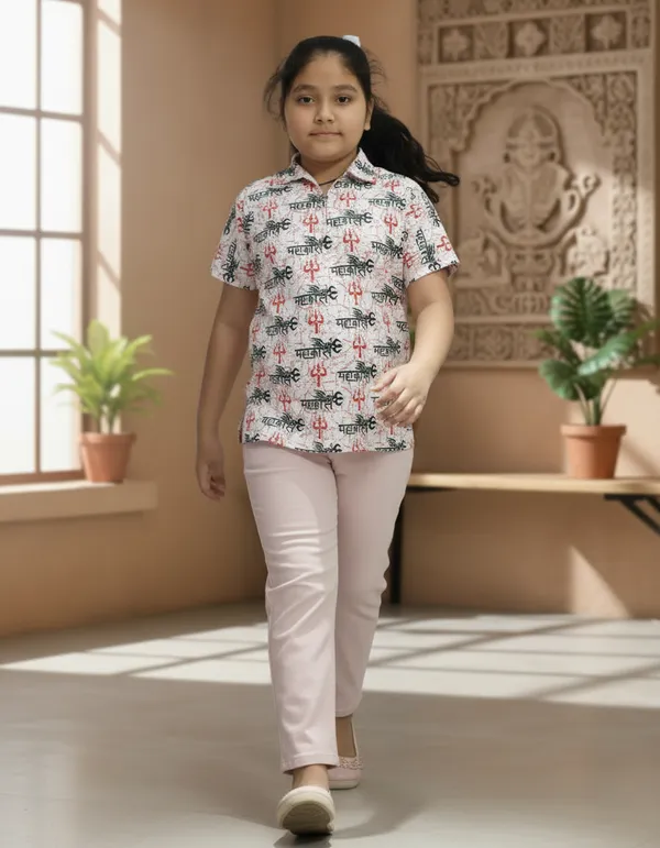 White_Pure_Cotton_Mahakal_Kurta_For_Kids