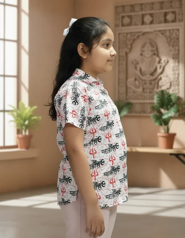 White_Pure_Cotton_Mahakal_Kurta_For_Kids