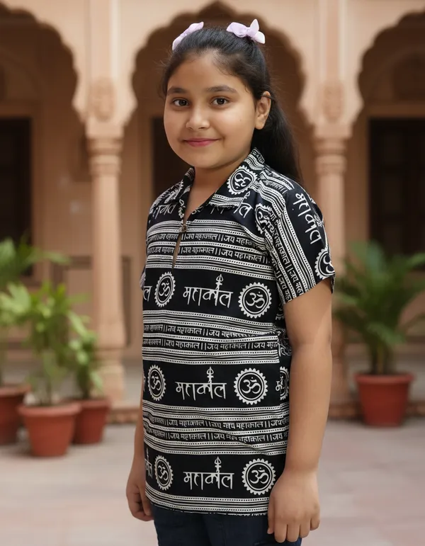 Black_Pure_Cotton_Mahakal_Kurta_For_Kids