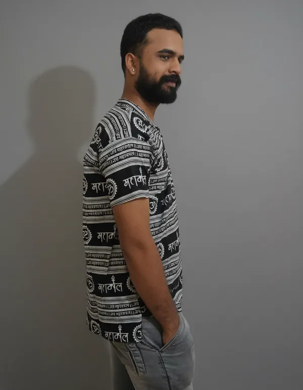 Black_Pure_Cotton_Mahakal_Kurta_For_Men
