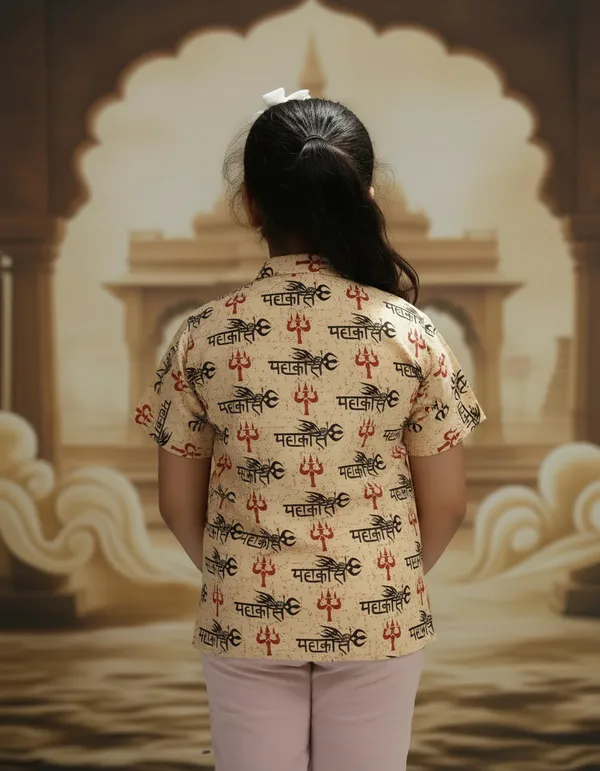 Light_Beige_Pure_Cotton_Mahakal_Kurta_For_Kids