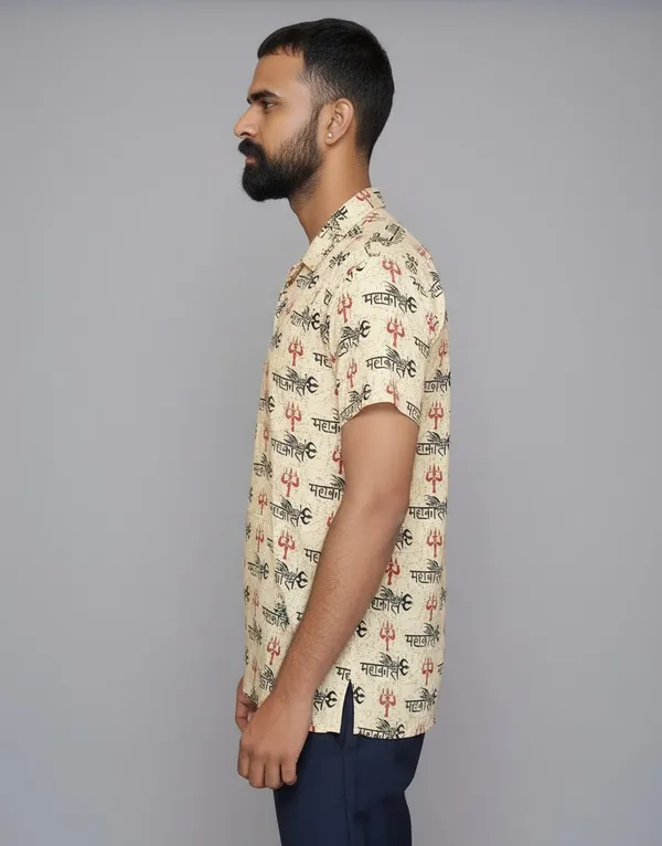 Dark_Beige_Pure_Cotton_Mahakal_Kurta_For_Men