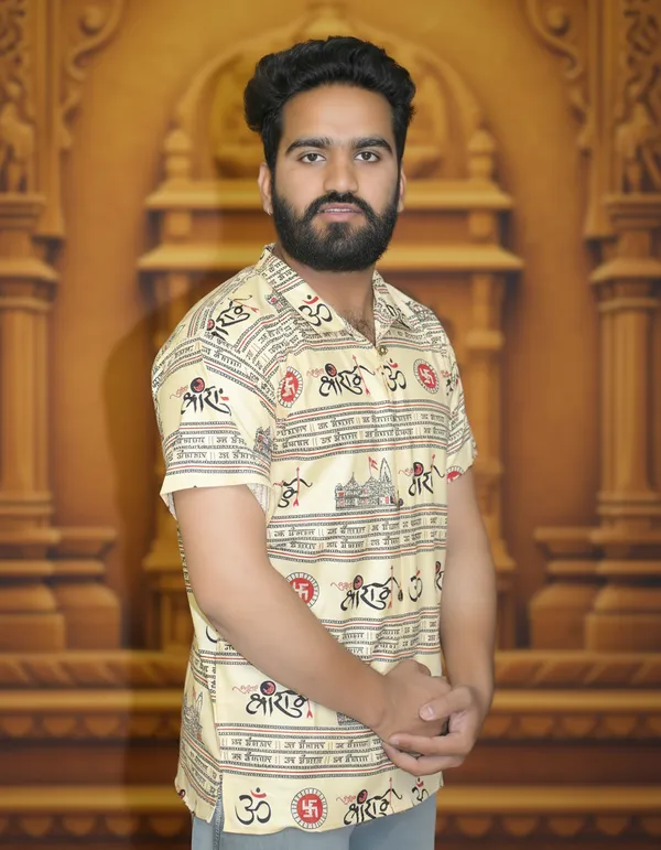 Beige_Pure_Cotton_Jai_Shri_Ram_Kurta_For_Men