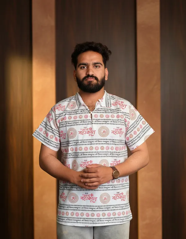 White_Pure_Cotton_Shri_Shivaya_Namastubhyam_Kurta_For_Men